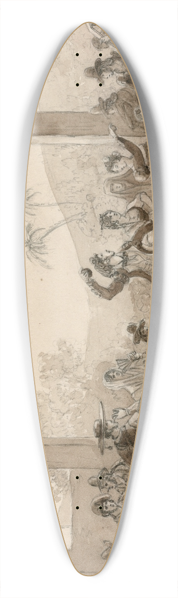 Otto Howen - Een groep Spanjaarden danst de fandango 39.3 inch art pintail longboard deck