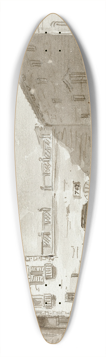 Otto Howen - Gezicht in de omgeving van Gerona 39.3 inch art pintail longboard deck