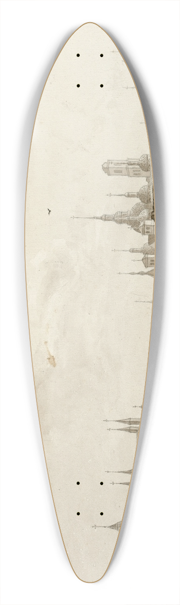 Otto Howen - Gezicht op Saragossa 39.3 inch art pintail longboard deck