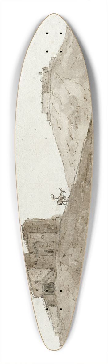Otto Howen - Kasteel Bellegarde in de Pyrenn 39.3 inch art pintail longboard deck