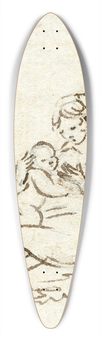 Otto Howen - Moeder zoogt kind 39.3 inch art pintail longboard deck