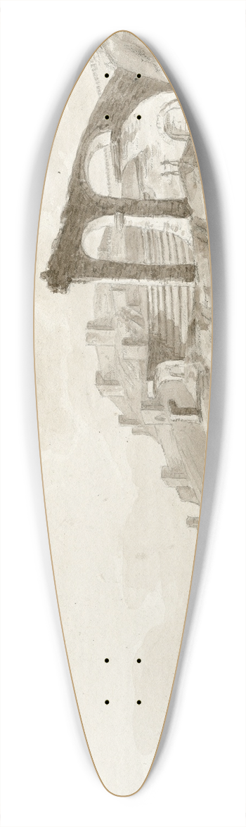 Otto Howen - Runes van het amfitheater te Sagonte 39.3 inch art pintail longboard deck