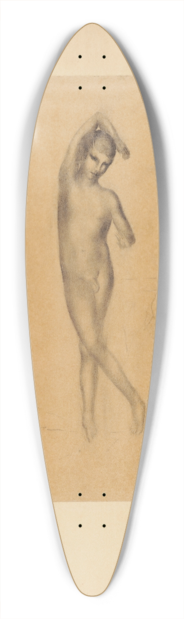 Otto Meyer-Amden - Tnzerischer Jnglingsakt mit berkreuztem rechten Bein und Arm ber Kopf 39.3 inch art pintail longboard deck