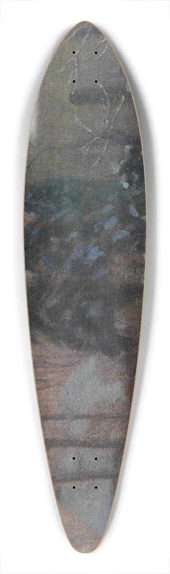 Otto Modersohn - Winterabend, Fischerhuder Kirche mit Heimathaus 39.3 inch art pintail longboard deck