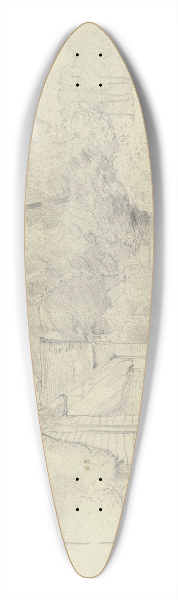 Otto Scholderer - Bauerngehft an einer Dorfstrae 39.3 inch art pintail longboard deck