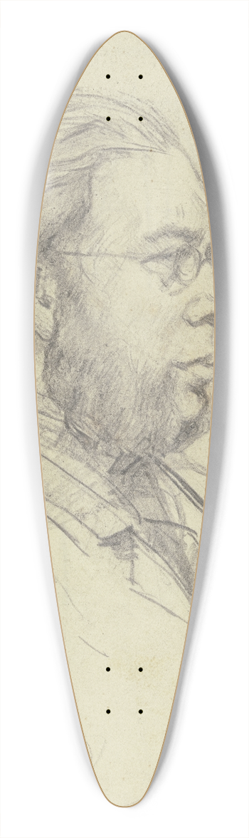 Otto Scholderer - Brustbild eines Mannes nach links mit Gabelbart und Brille 39.3 inch art pintail longboard deck
