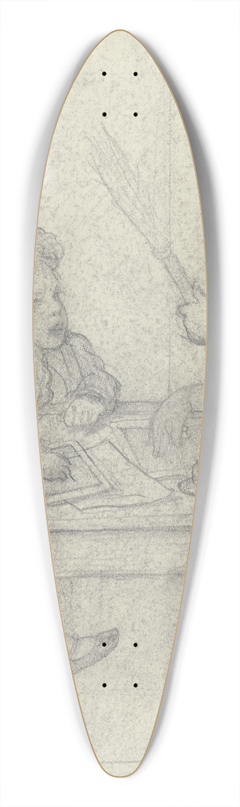 Otto Scholderer - Gespielte Schulszene 39.3 inch art pintail longboard deck