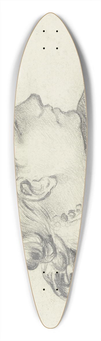 Otto Scholderer - Girls head in the profile 39.3 inch art pintail longboard deck
