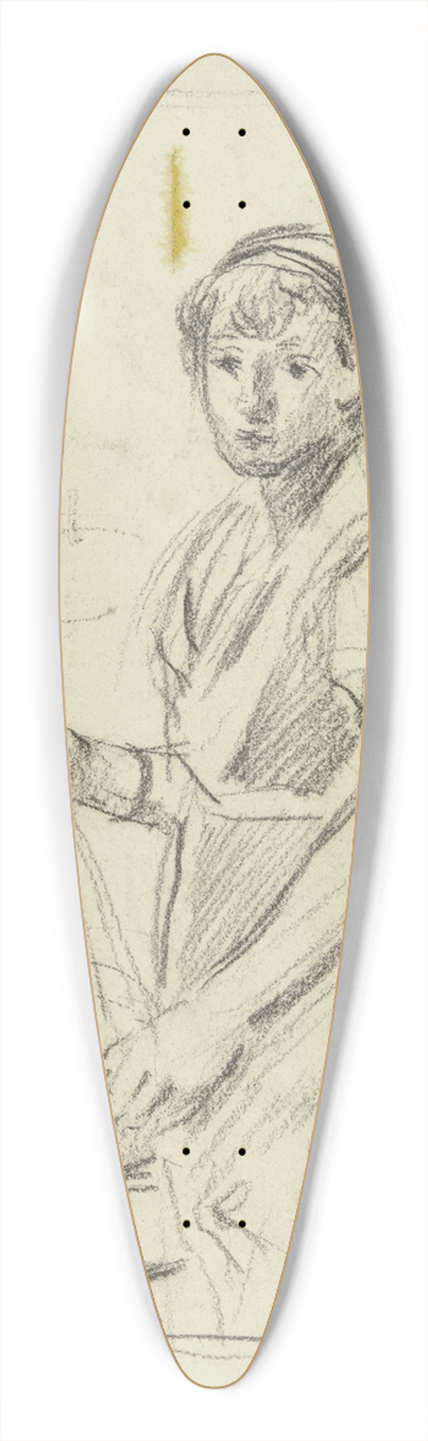 Otto Scholderer - Girl with a basket 39.3 inch art pintail longboard deck