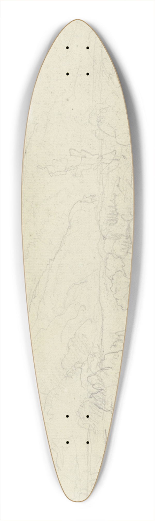 Otto Scholderer - Landscape in the Kinzig valley 39.3 inch art pintail longboard deck