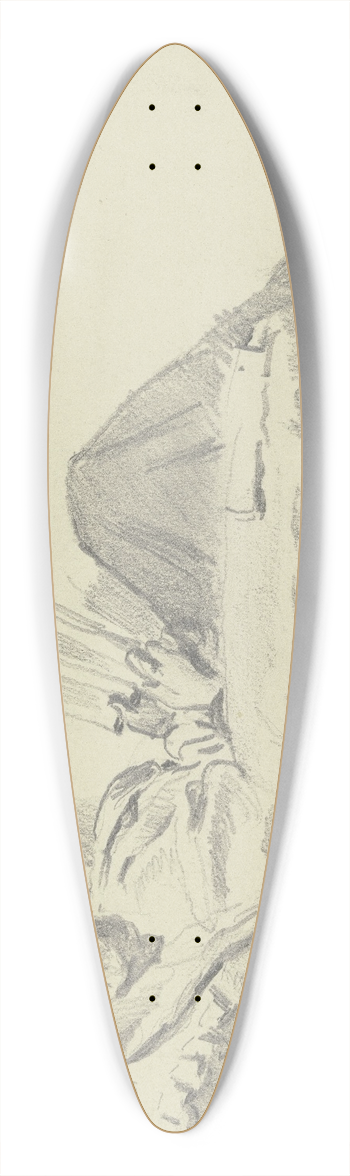Otto Scholderer - Luise Scholderer reading 39.3 inch art pintail longboard deck