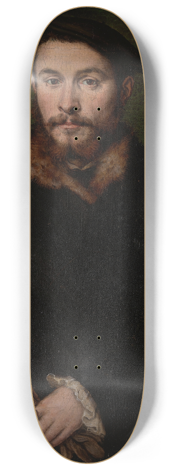 Corneille de Lyon - Portrait of a Man with Gloves 8.25 inch art skate deck