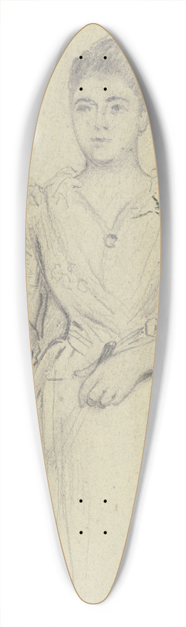 Otto Scholderer - Stehende Dame mit Fcher, Kniestck 39.3 inch art pintail longboard deck