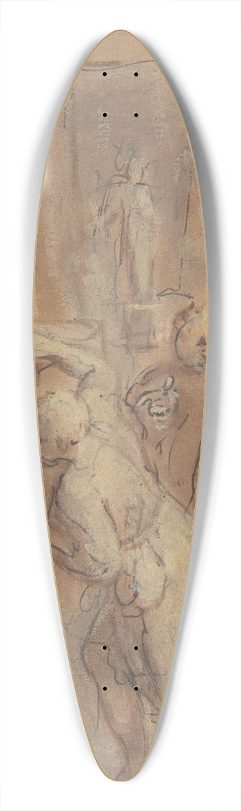 Otto van Veen - Emblematic Scene 39.3 inch art pintail longboard deck