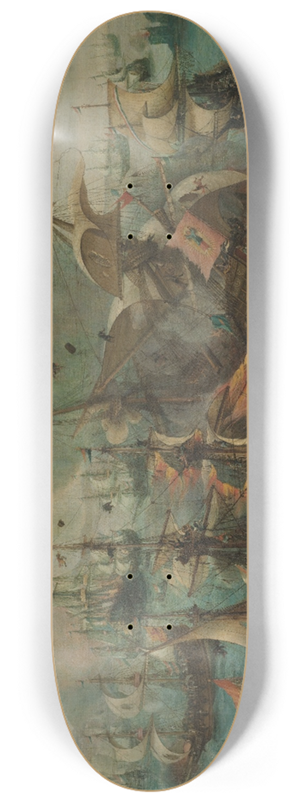 Cornelis Claesz. van Wieringen - Battle of Gibraltar in 1607 8.25 inch art skate deck