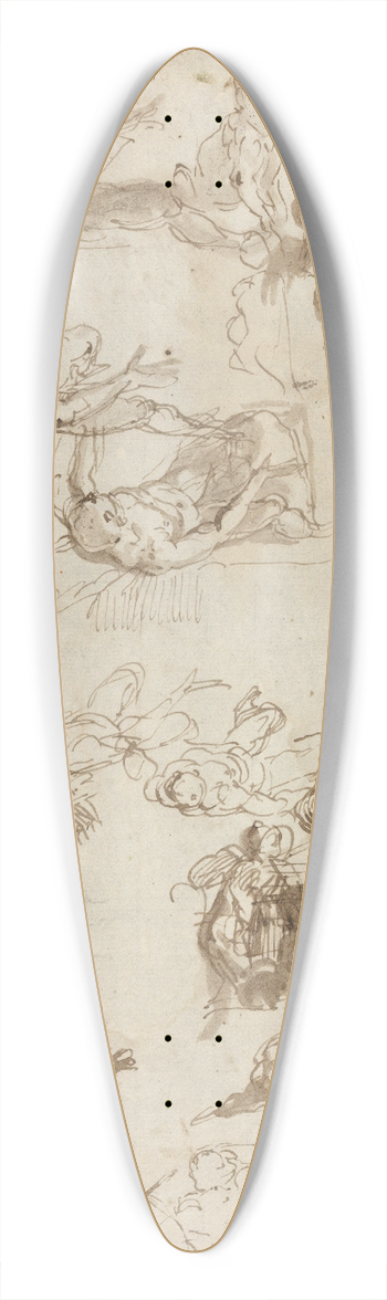 Paolo Veronese - Studies for The Allegories of Love 39.3 inch art pintail longboard deck