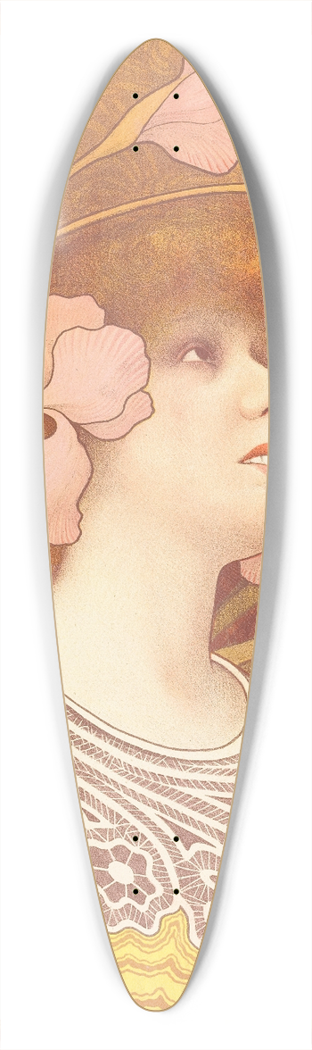 Paul Berthon - Sarah Bernhardt as Melisande 39.3 inch art pintail longboard deck