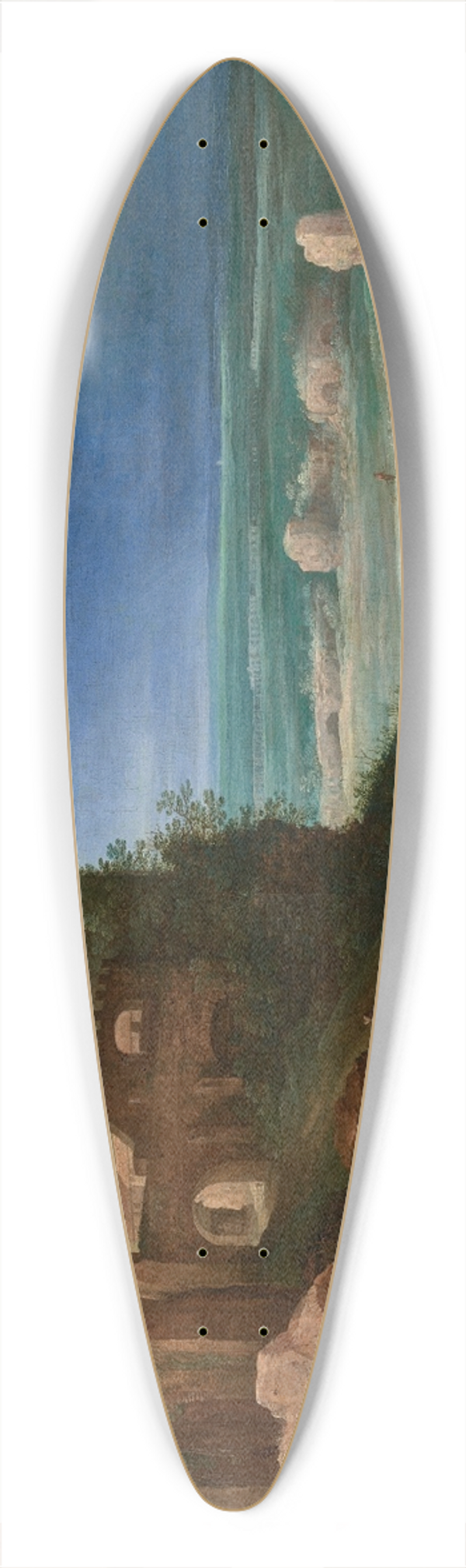Paul Bril - Capriccio of the Via Appia Antica, near Rome, with the tomb of Cecilia Metella and the Claudian Aqueduct 39.3 inch art pintail longboard deck