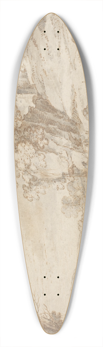 Paul Bril - Classical Landscape with a Fountain 39.3 inch art pintail longboard deck