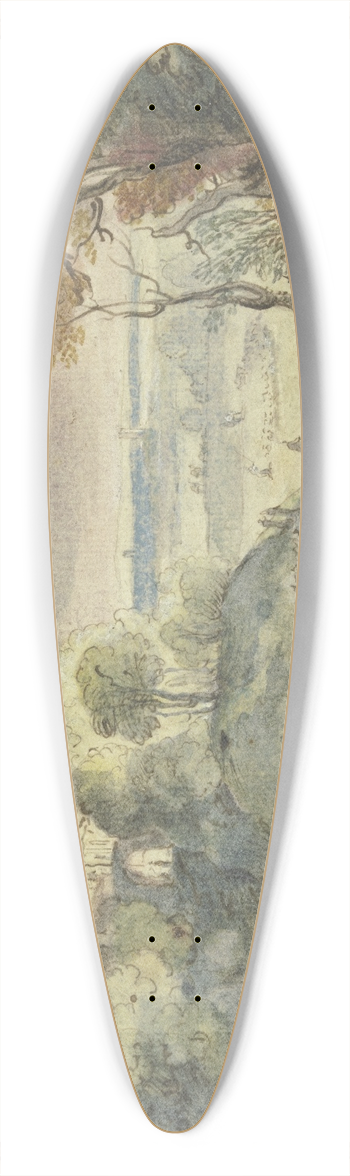 Paul Bril - Jacob wrestling with the angel 39.3 inch art pintail longboard deck