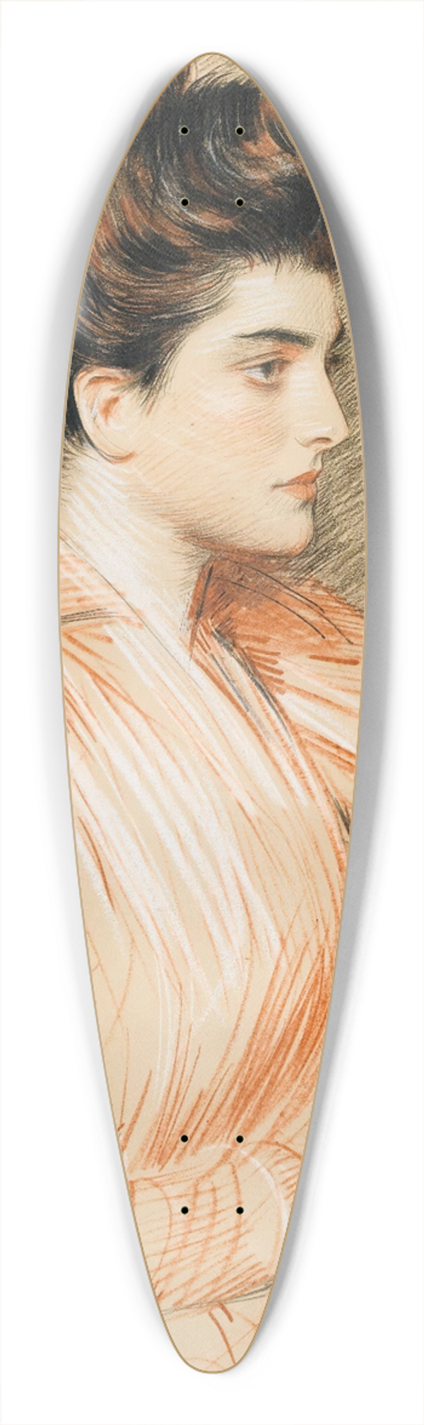 Paul Csar Helleu - Profile Portrait Of Elisabeth Van Biema 39.3 inch art pintail longboard deck