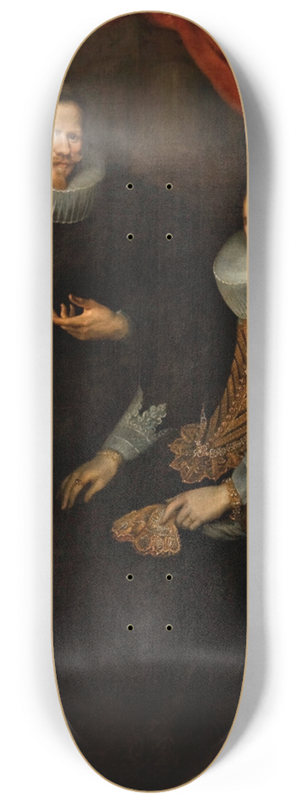 Cornelis de Vos - Double portrait of a married couple 8.25 inch art skate deck