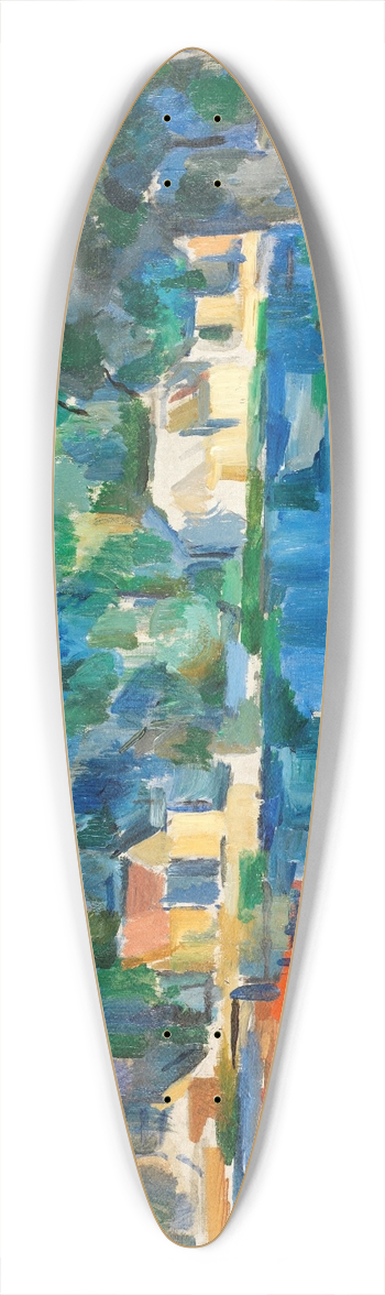 Paul Czanne - On the Banks of a River 39.3 inch art pintail longboard deck
