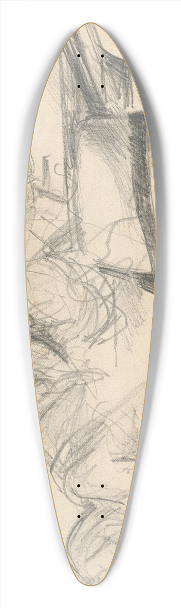 Paul Czanne - Studies Including a Straw Hat 39.3 inch art pintail longboard deck