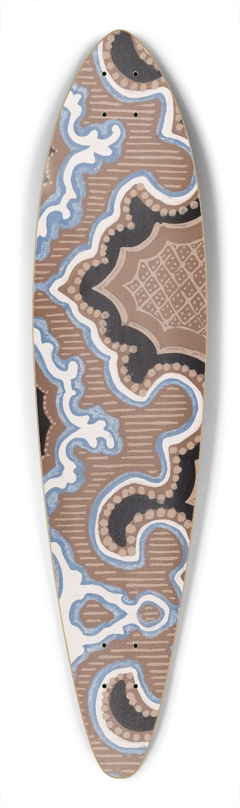 Paul Farkas - Wall Paper Border 39.3 inch art pintail longboard deck