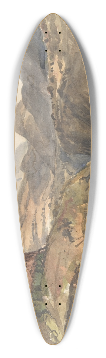 Paul Huet - Mountain View at Oisans (Isre) 39.3 inch art pintail longboard deck