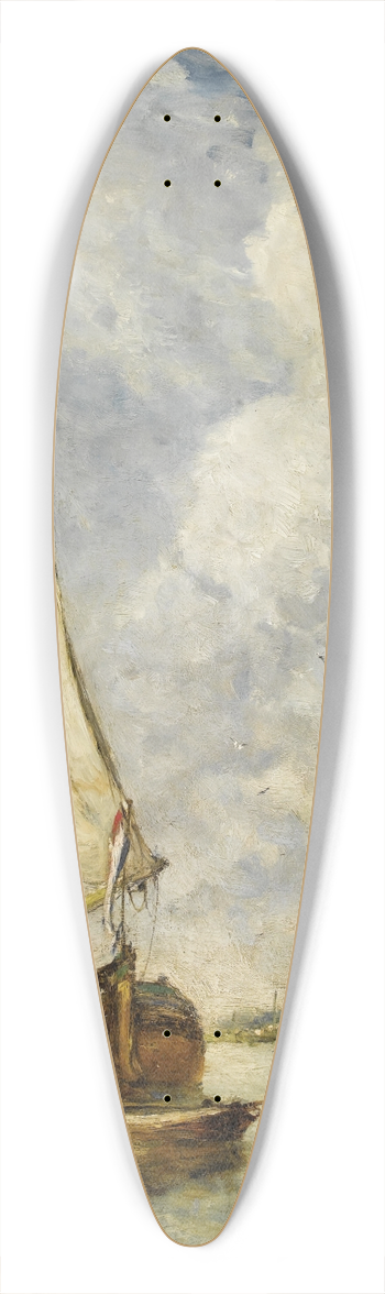 Paul Jean Clays - Moored Ships at Harbour 39.3 inch art pintail longboard deck