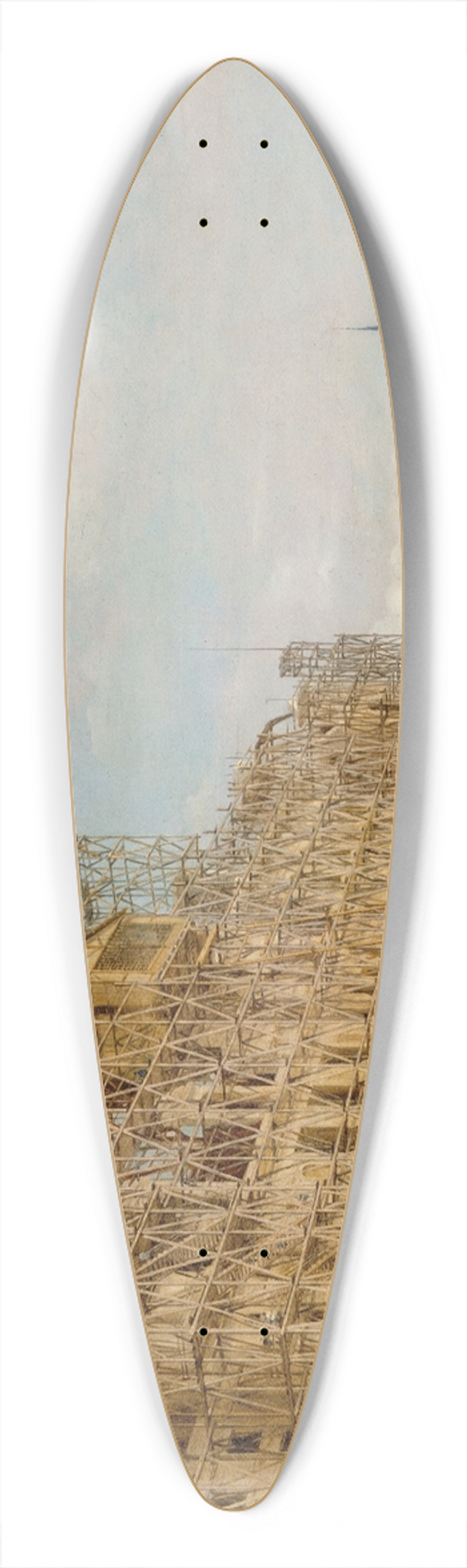 Paul-Joseph-Victor Dargaud - Lhtel de Ville en Reconstruction 39.3 inch art pintail longboard deck