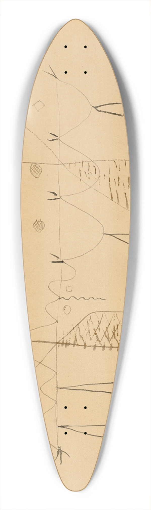 Paul Klee - Brder 39.3 inch art pintail longboard deck