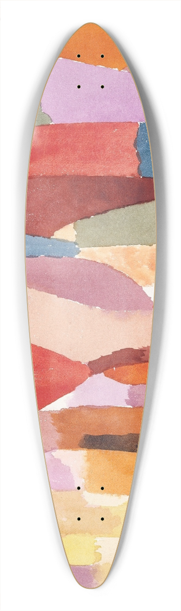 Paul Klee - Movement of Vaulted Chambers 39.3 inch art pintail longboard deck