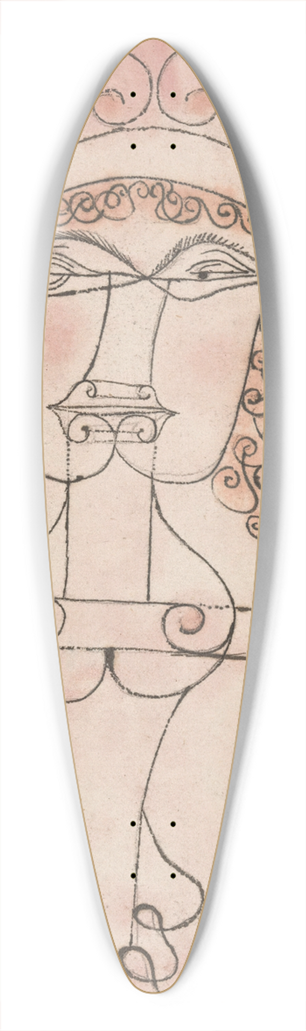 Paul Klee - Singer of the Comic Opera 39.3 inch art pintail longboard deck