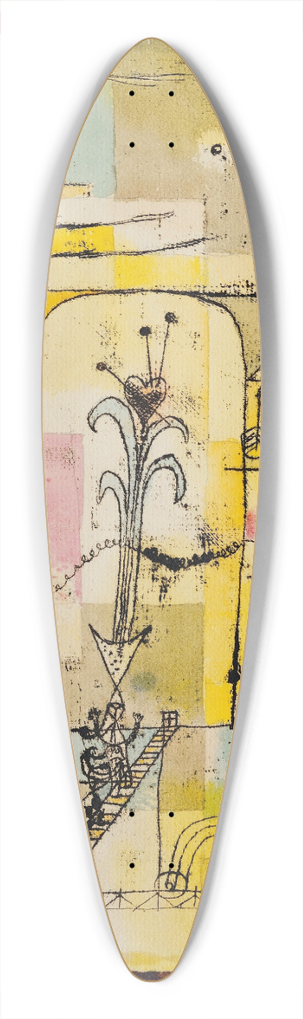 Paul Klee - Tale  la Hoffmann 39.3 inch art pintail longboard deck