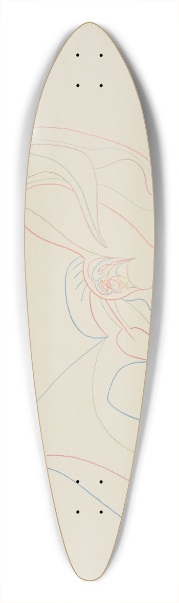 Paul luard - Sans titre 39.3 inch art pintail longboard deck