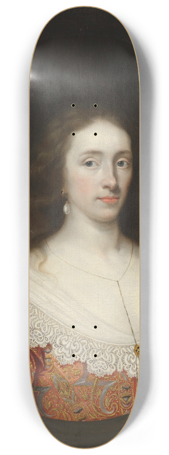 Cornelis Jonson van Ceulen - Portrait of a lady, traditionally identified as Mary Chetwynd (d.1637) 8.25 inch art skate deck