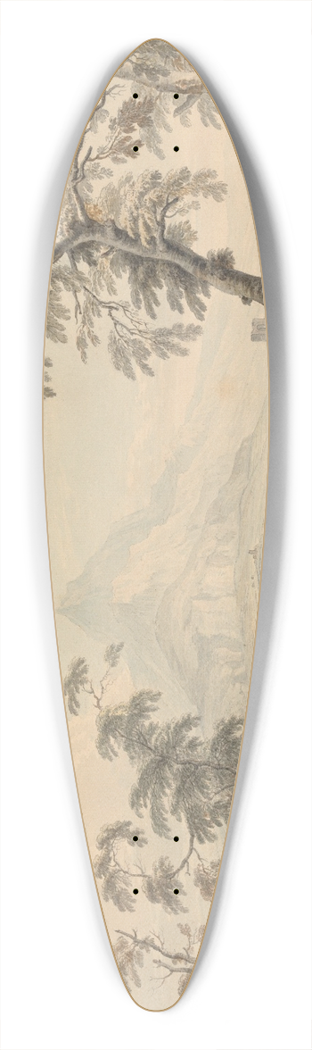 Paul Sandby - Italianate Landscape with Travelers, No. 1 39.3 inch art pintail longboard deck