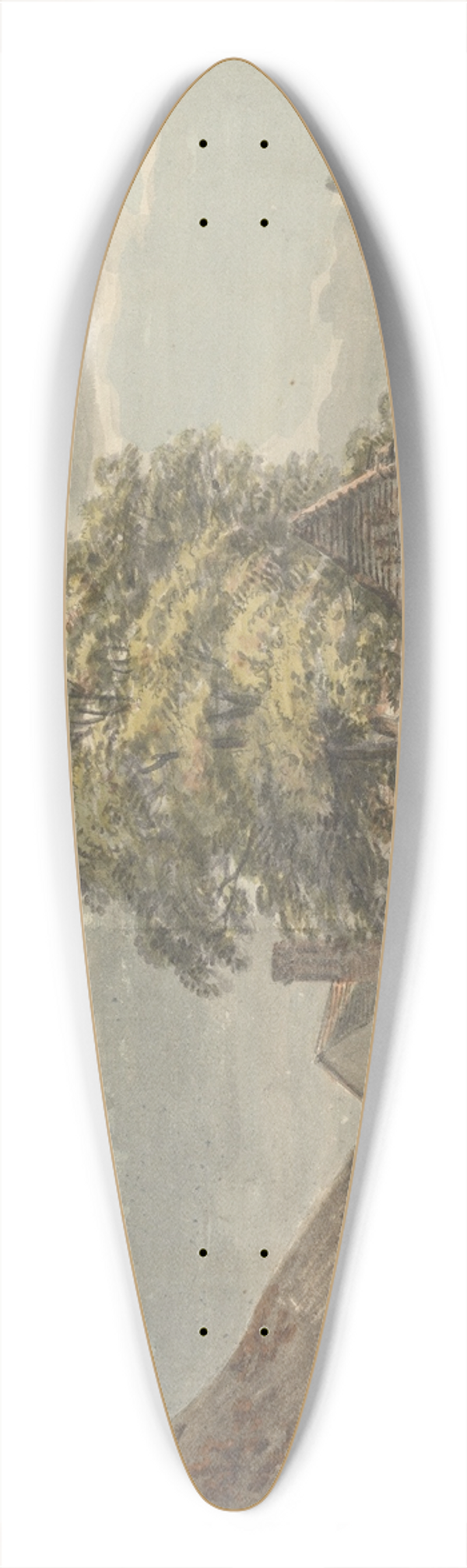 Paul Sandby - The Woodyard, Great Windsor Park 39.3 inch art pintail longboard deck