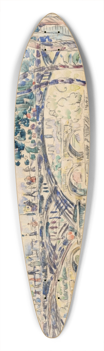 Paul Signac - Paris, le Pont des Arts 39.3 inch art pintail longboard deck