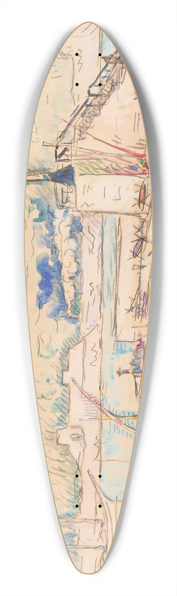 Paul Signac - Villefranche-sur-Mer 39.3 inch art pintail longboard deck