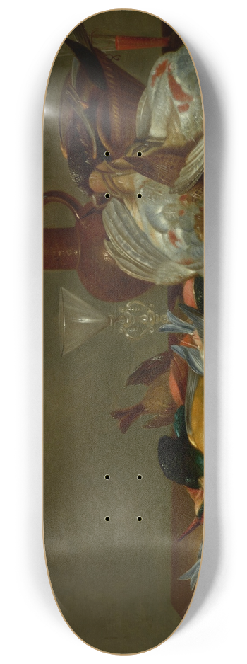 Cornelis Mahu - Still Life with Game Birds 8.25 inch art skate deck