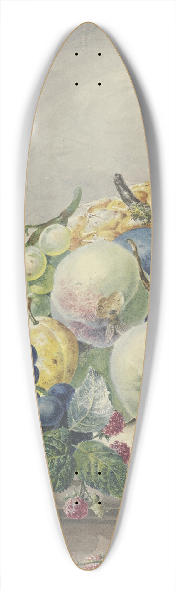 Paul Theodor Van Brussel - Fruchtstck in einer Nische auf einem Marmortische, Pflaumen, Pfirsiche, Trauben und Brombeeren 39.3 inch art pintail longboard deck