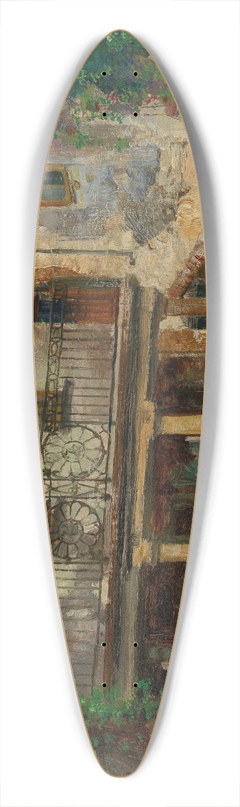 Paul Unbereit - Romantischer Innenhof in der Wachau 39.3 inch art pintail longboard deck
