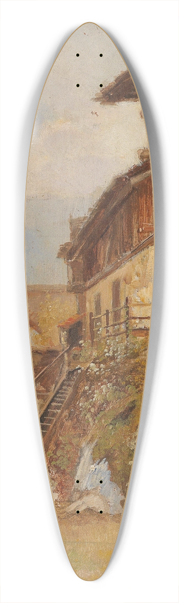 Paul Unbereit - Tyrolean Motif 39.3 inch art pintail longboard deck