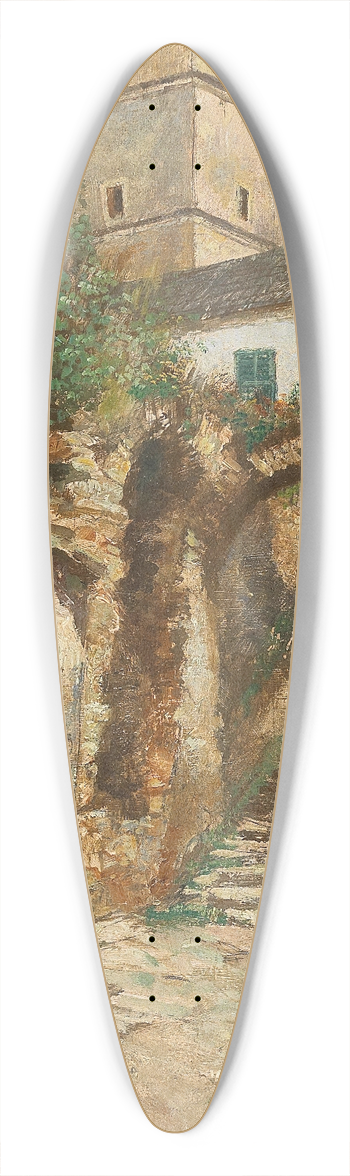 Paul Unbereit - Wachau, Scene of Weissenkirchen on the Danube 39.3 inch art pintail longboard deck