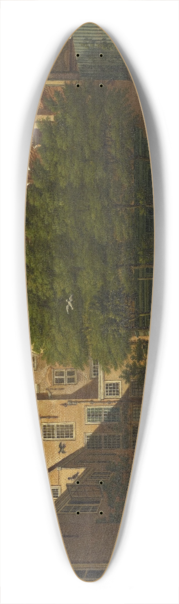 Paulus Constantijn la Fargue - View of a Town House Garden in The Hague 39.3 inch art pintail longboard deck