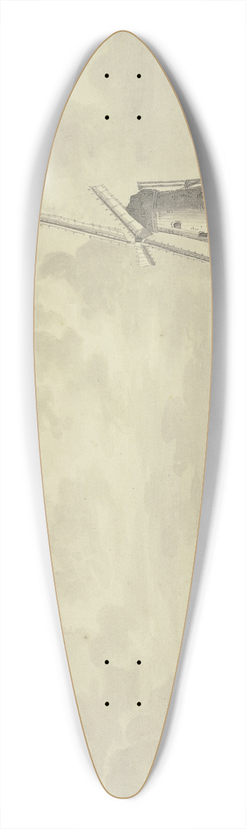 Paulus van Liender - Buyten de Benscoper Poort te Uferflyn 39.3 inch art pintail longboard deck