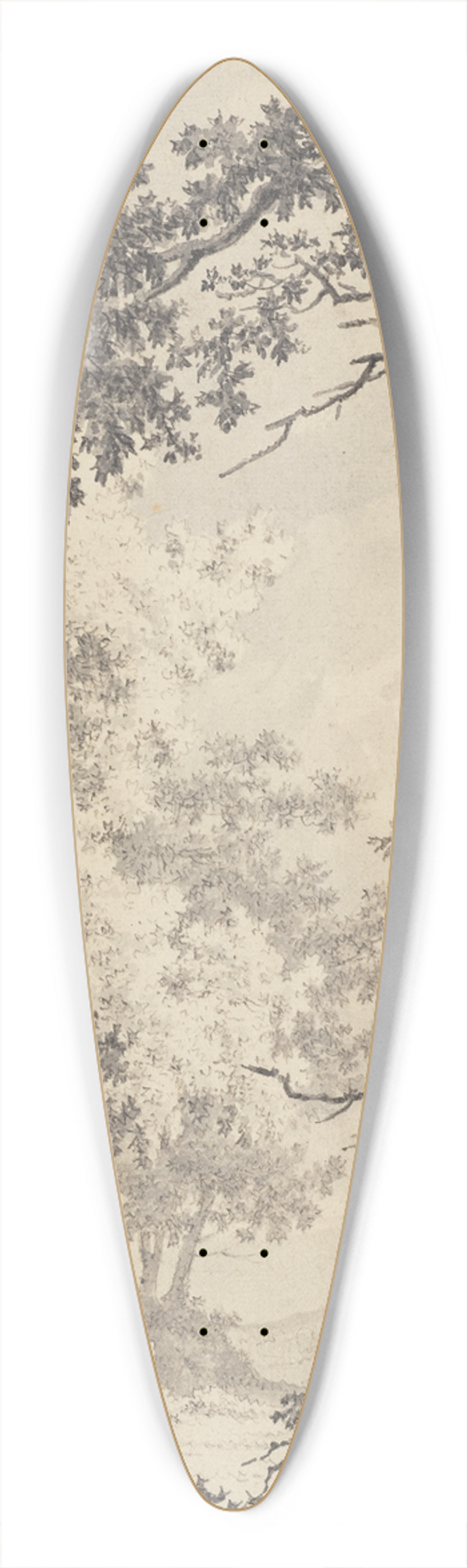 Paulus van Liender - Wooded Landscape 39.3 inch art pintail longboard deck